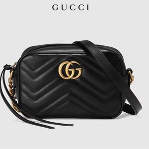Gucci Maramont Black and Gold Crossbody Bag AUTHENTIC